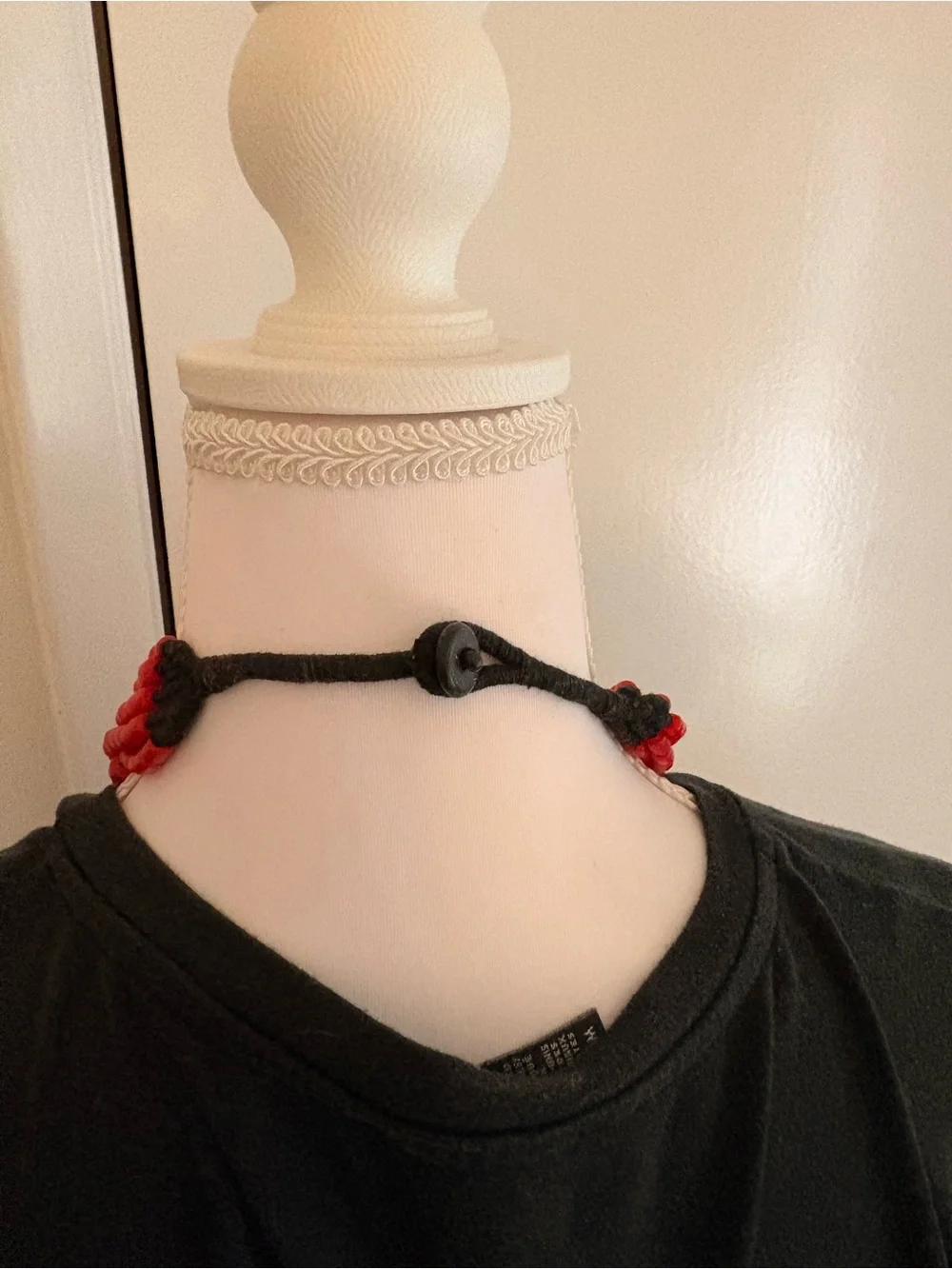 Red Multi-Strand Beaded Necklace - Women Jewelry - Picture 2 of 3